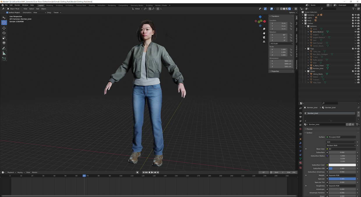 Download blender female 3d model